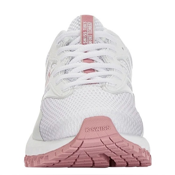 K-Swiss Women's White and Pink Sneakers tube sports - Picture 2 of 7